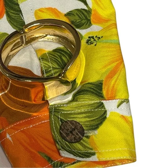 COLDWATER CREEK NWOTS RETRO 70S YELLOW FLOWER DENIM JACKET SZ XLP - Picture 5 of 13